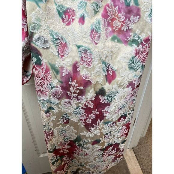Natori‎ Robe Petite Lined Floral Jacquard Vintage Kimono Style Multi Colored - Picture 6 of 10